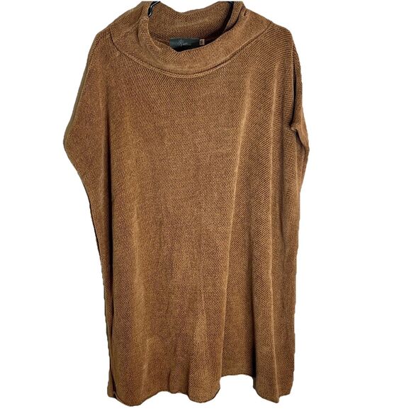 Willow  Cowl Neck Poncho Sweater Size XL Brown Knee Length Warm - Picture 1 of 7